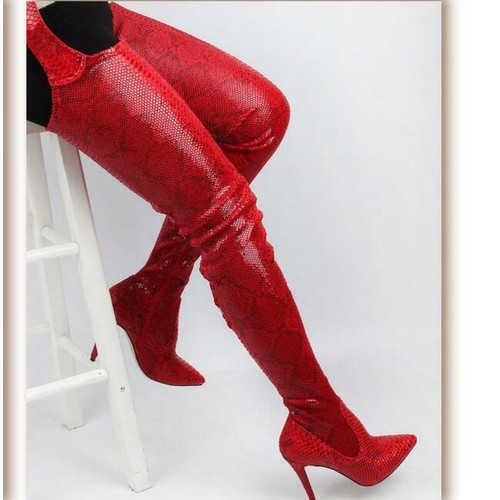 thigh high boots with belt attached